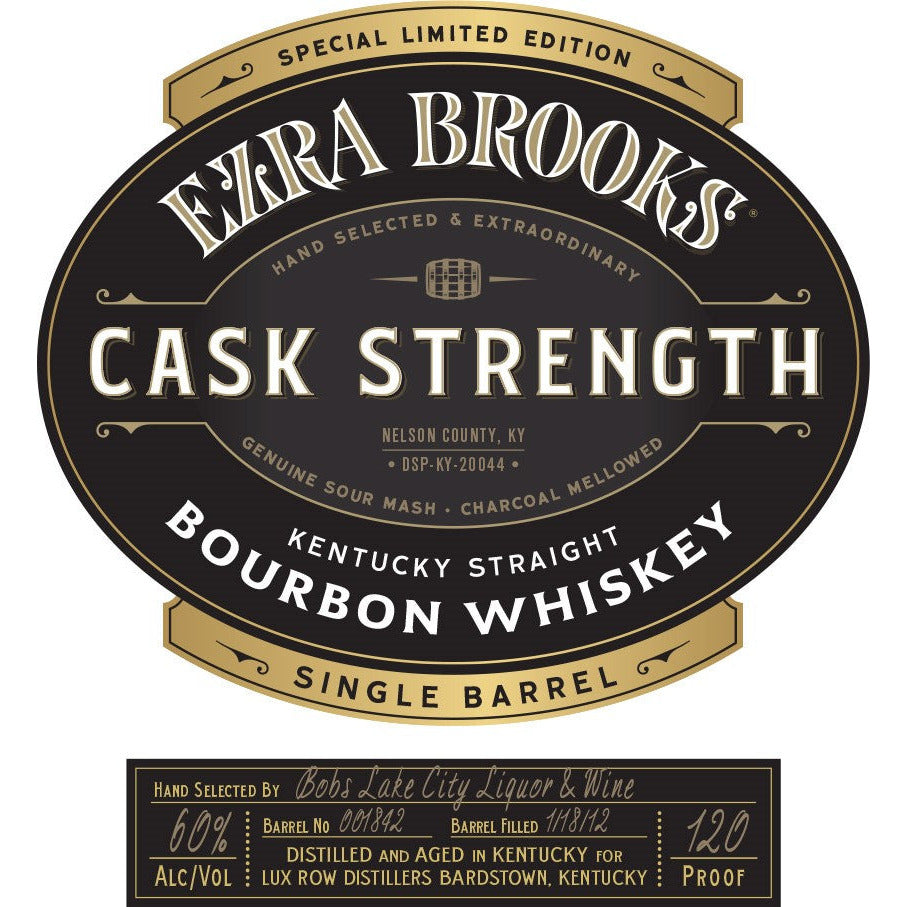 Ezra Brooks Cask Strength Single Barrel - Available at Wooden Cork
