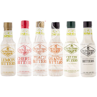 Fee Brothers Lemon, Cherry, Peach, Orange, Celery & Aromatic Bitters Bundle - Available at Wooden Cork