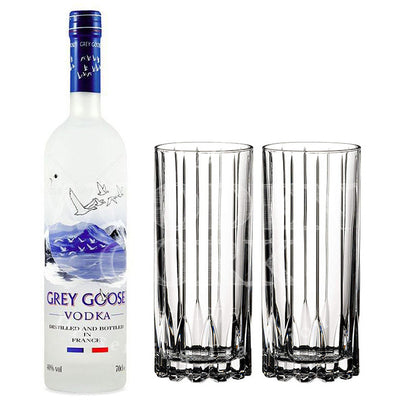 Grey Goose Vodka with Glass Set - Available at Wooden Cork