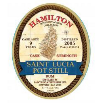 Hamilton St. Lucia Cask Strength 9 Year Old Rum - Available at Wooden Cork