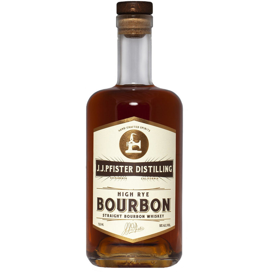 J.J. Pfister Distilling High Rye Straight Bourbon Whiskey 100 Proof - Available at Wooden Cork