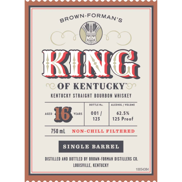 Brown Forman's King Of Kentucky 16 Year Old Bourbon 2023 Release Single Barrel