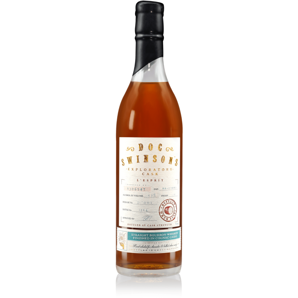 Doc Swinson's L’Esprit (“The Spirit”) Straight Bourbon Finished in Cognac Casks - Available at Wooden Cork