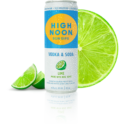High Noon Sun Sips Lime Vodka & Soda Hard Seltzer 4pk - Available at Wooden Cork