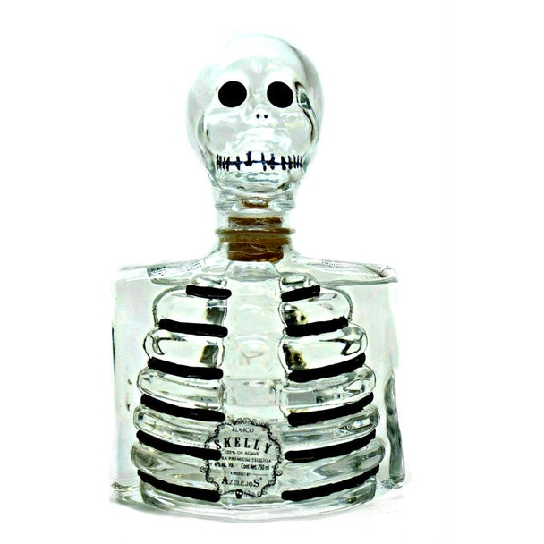 Los Azulejos Skelly Clear Bottle Blanco Tequila - Available at Wooden Cork