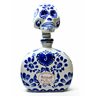 Los Azulejos Skelly Talavera Head Anejo Tequila - Available at Wooden Cork