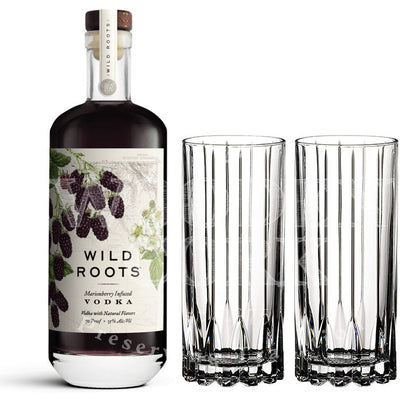 Wild Roots Marionberry Vodka with Glass Set Bundle - Available at Wooden Cork