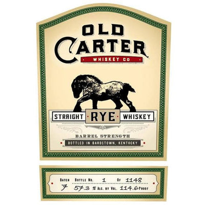 Old Carter Straight Rye Whiskey Batch 8 - Available at Wooden Cork
