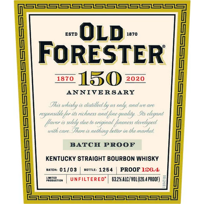 Old Forester 150th Anniversary Batch Proof 01/03 - Available at Wooden Cork