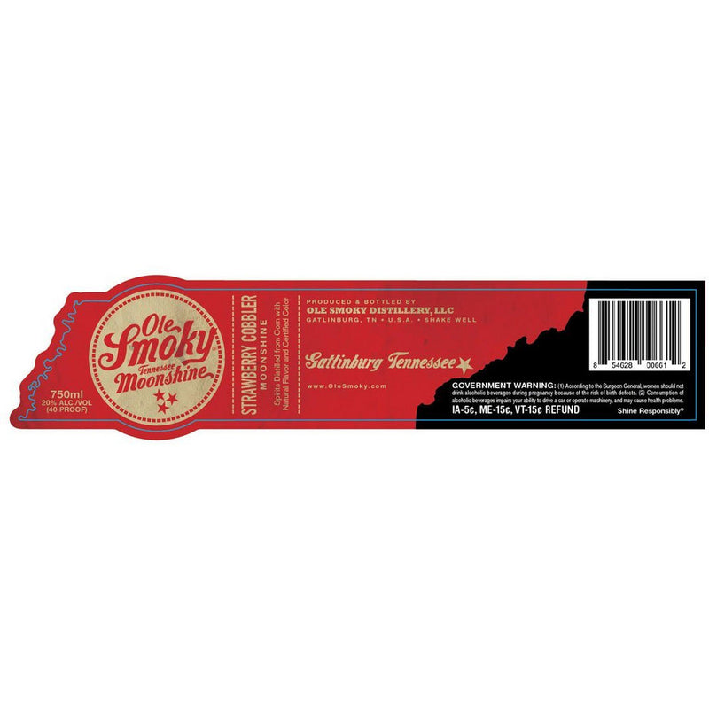 Ole Smoky Strawberry Cobbler Moonshine - Available at Wooden Cork