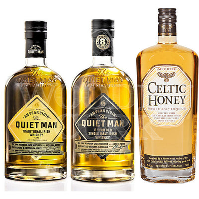 Quiet Man Irish Whiskey & Quiet Man 8 Year & Celtic Honey Irish Liqueur Bundle - Available at Wooden Cork