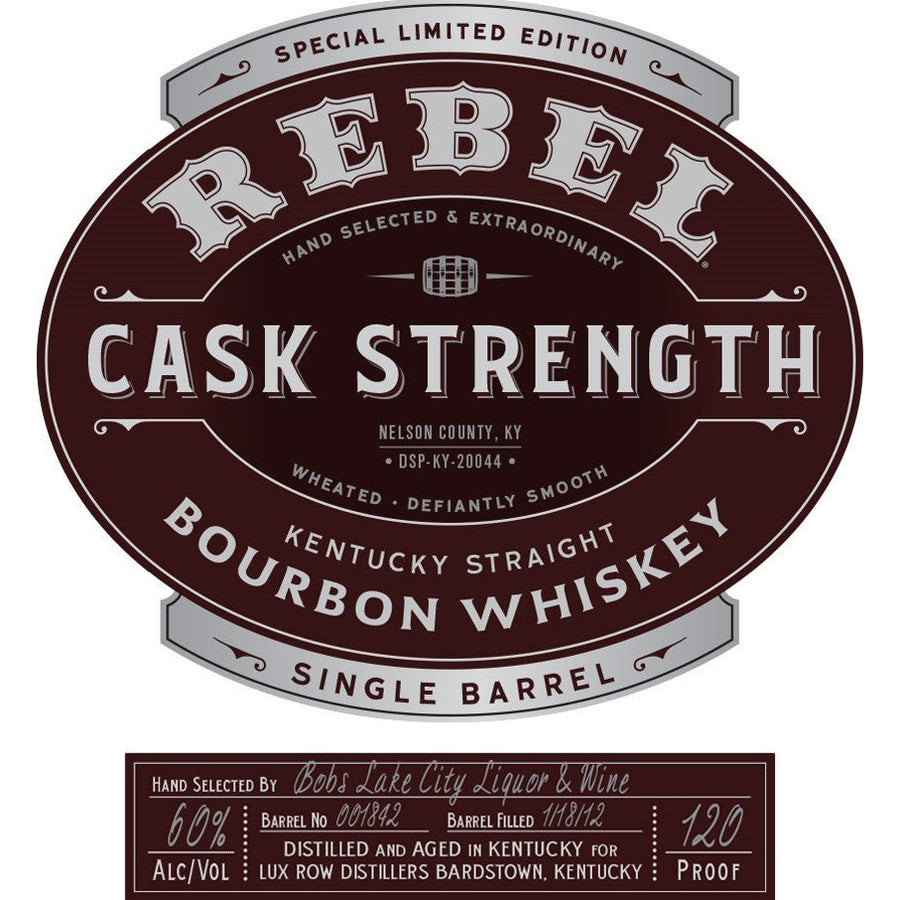 Rebel Cask Strength Single Barrel Bourbon - Available at Wooden Cork