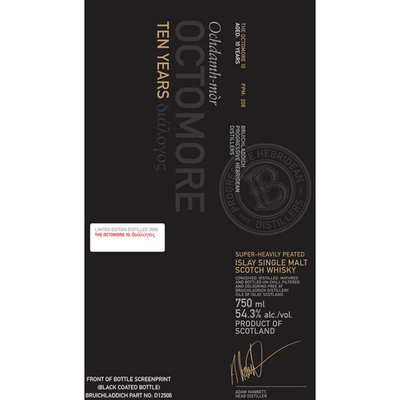 Bruichladdich Octomore 10 Year Old Single Malt Scotch Whiskey - Available at Wooden Cork