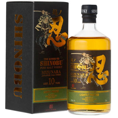 Shinobu 10 Years Old Pure Malt Whisky Lightly Peated Mizunara Oak Finish - Available at Wooden Cork