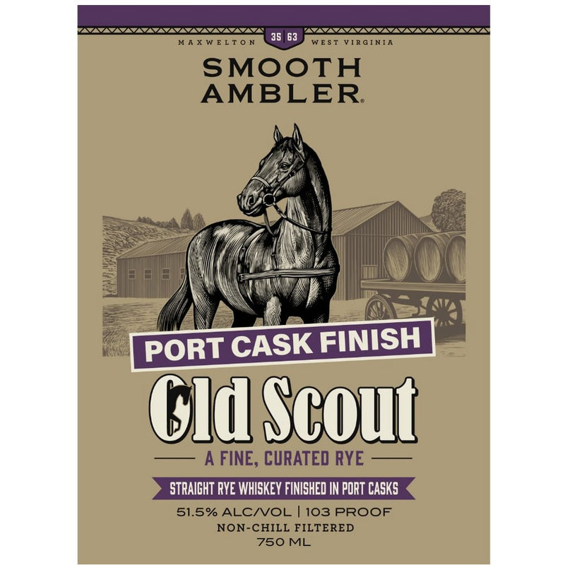 Smooth Ambler Old Scout Port Cask Finished Straight Rye - Available at Wooden Cork