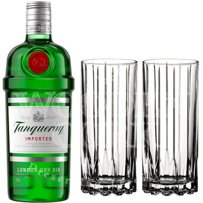 Tanqueray Gin with Glass Set Bundle - Available at Wooden Cork