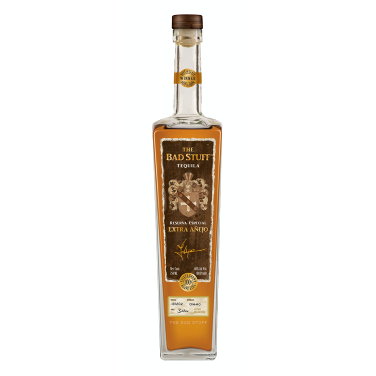 The Bad Stuff Extra Anejo Tequila - Available at Wooden Cork