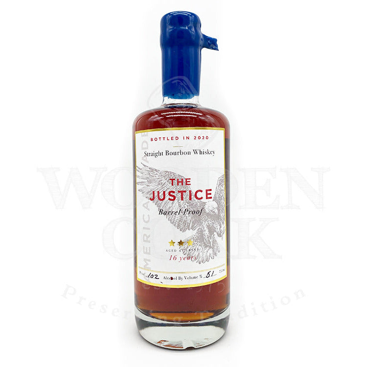 The Justice Barrel Proof 16 Year Bourbon - Available at Wooden Cork