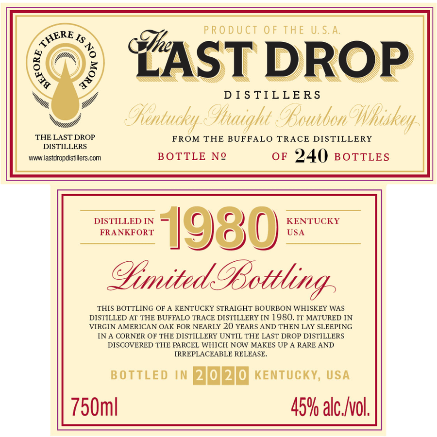 Buffalo Trace The Last Drop XIX 1980 - Available at Wooden Cork