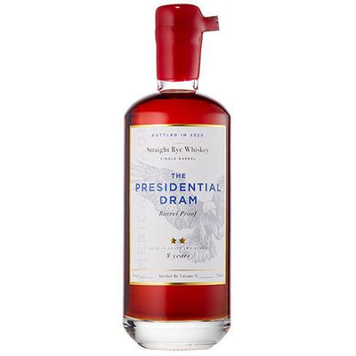 The Presidential Dram 8 Year Rye Whiskey - Available at Wooden Cork