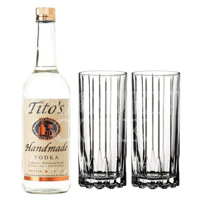 Tito's Vodka with Glass Set Bundle - Available at Wooden Cork