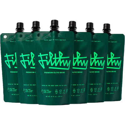 Filthy Foods Olive Brine Pouches (6 Pack) - Available at Wooden Cork