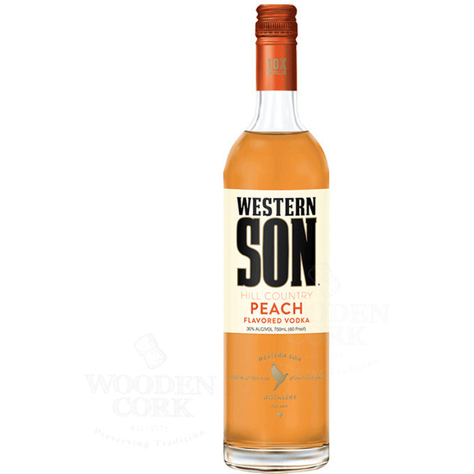 Western Son Peach Flavored Vodka - Available at Wooden Cork