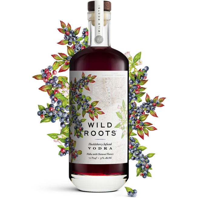 Wild Roots Huckleberry Infused Vodka - Available at Wooden Cork