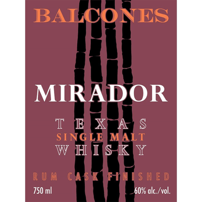 Balcones 4 Year Mirador Texas Single Malt Rum Cask Finished - Available at Wooden Cork