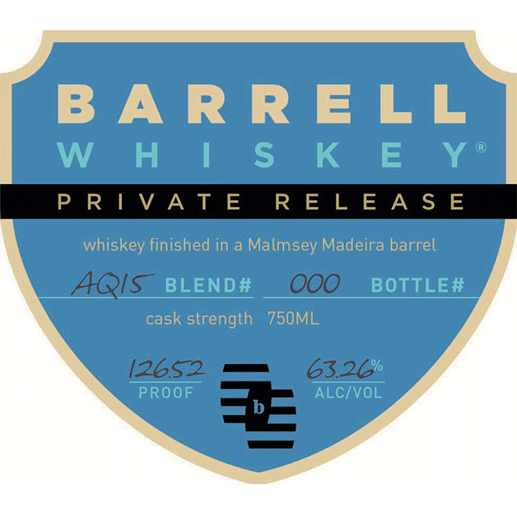Barrell Whiskey Private Release Whiskey Finished in Malmsey Madeira Barrel - Available at Wooden Cork