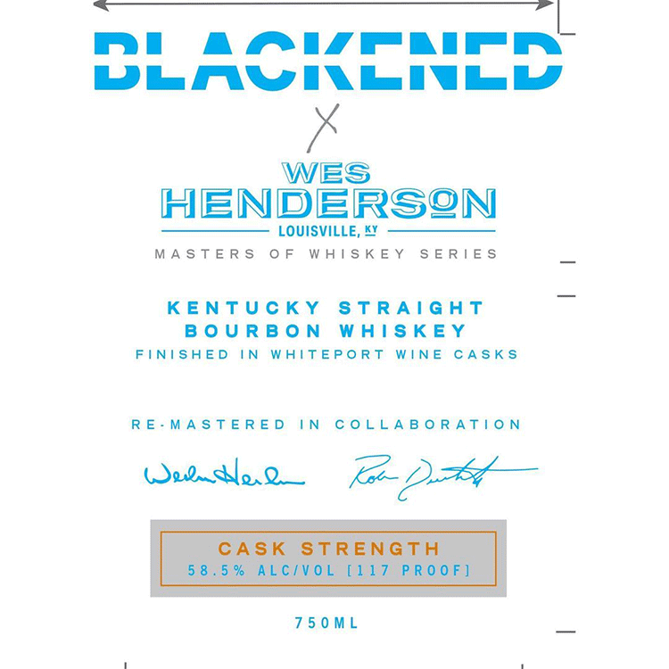 Blackened Wes Henderson Masters of Whiskey Series Kentucky Straight Bourbon Finished in White Port Wine Casks - Available at Wooden Cork