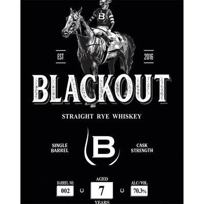 Blackout 7 Year Straight Rye - Available at Wooden Cork
