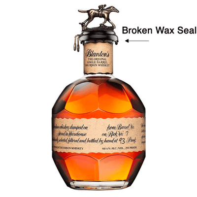 Blanton's Original Single Barrel Bourbon 375ml Blooper Bottle - Broken Wax Seal (SEE DESCRIPTION) - Available at Wooden Cork