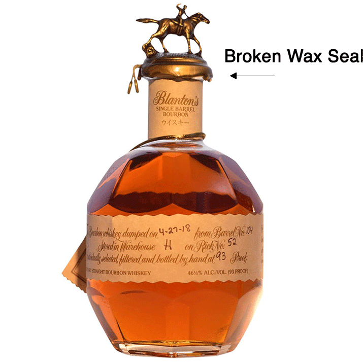 Blanton's Special Reserve Red Label - Japanese Import Bourbon Blooper Bottle - Broken Wax Seal (SEE DESCRIPTION) - Available at Wooden Cork