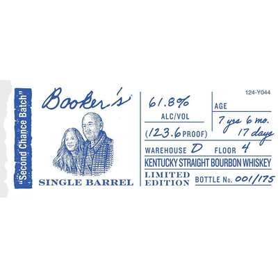 Booker’s Single Barrel Second Chance Batch Kentucky Straight Bourbon - Available at Wooden Cork