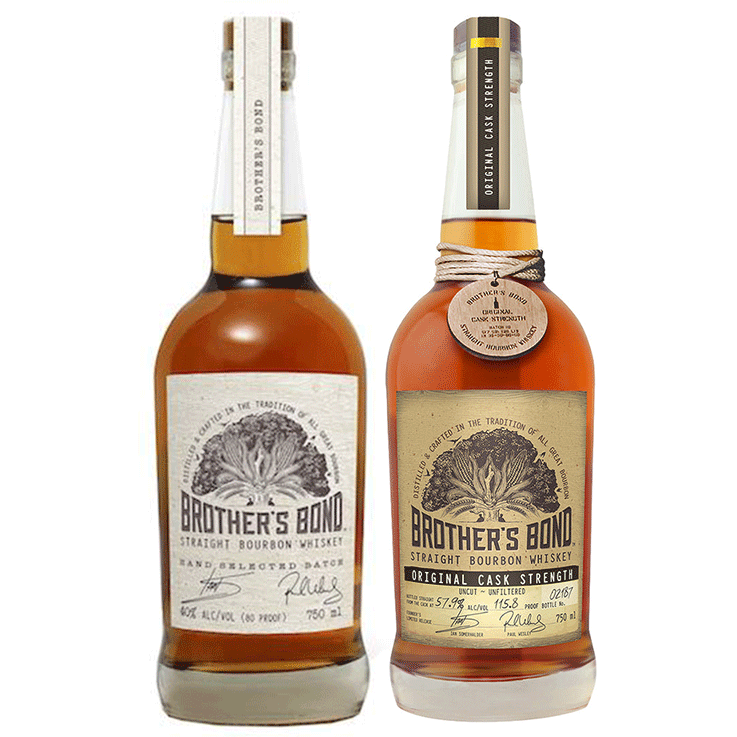 Brother's Bond Straight Bourbon Whiskey and Brother's Bond Original Cask Strength Straight Bourbon Whiskey Bundle - Available at Wooden Cork
