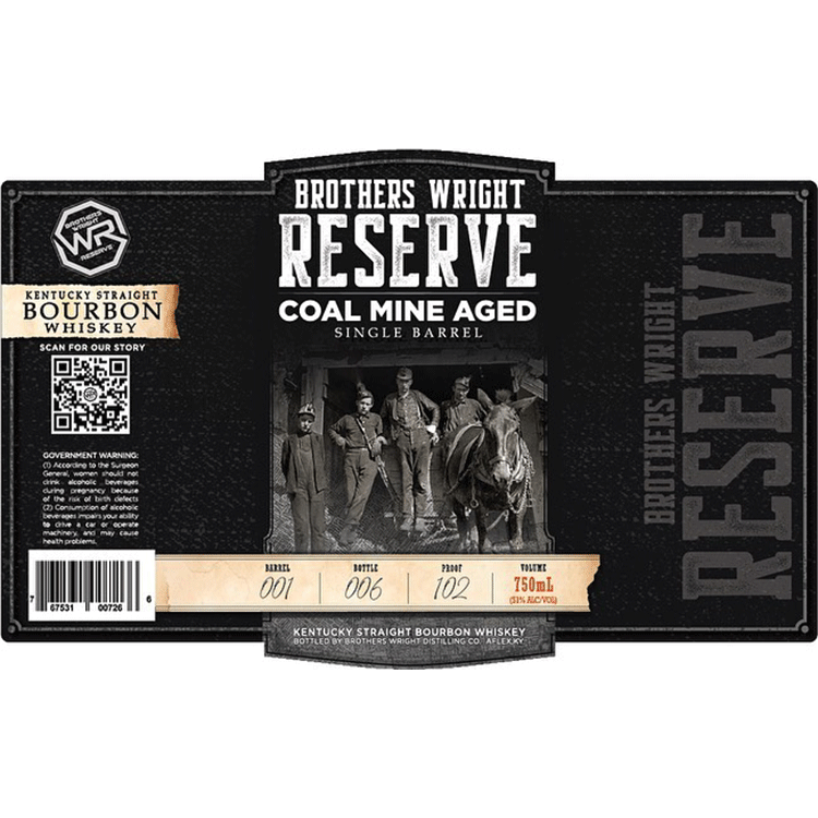 Brothers Wright Reserve Single Barrel Coal Mine Aged Kentucky Straight Bourbon - Available at Wooden Cork