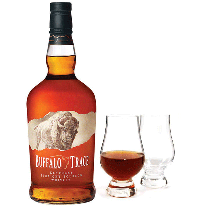 Buffalo Trace Bourbon with Glencairn Set Bundle - Available at Wooden Cork