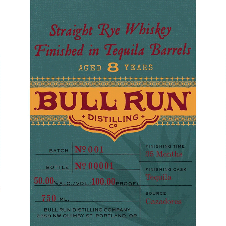 Bull Run 8 Year Straight Rye Finished in Tequila Barrels - Available at Wooden Cork