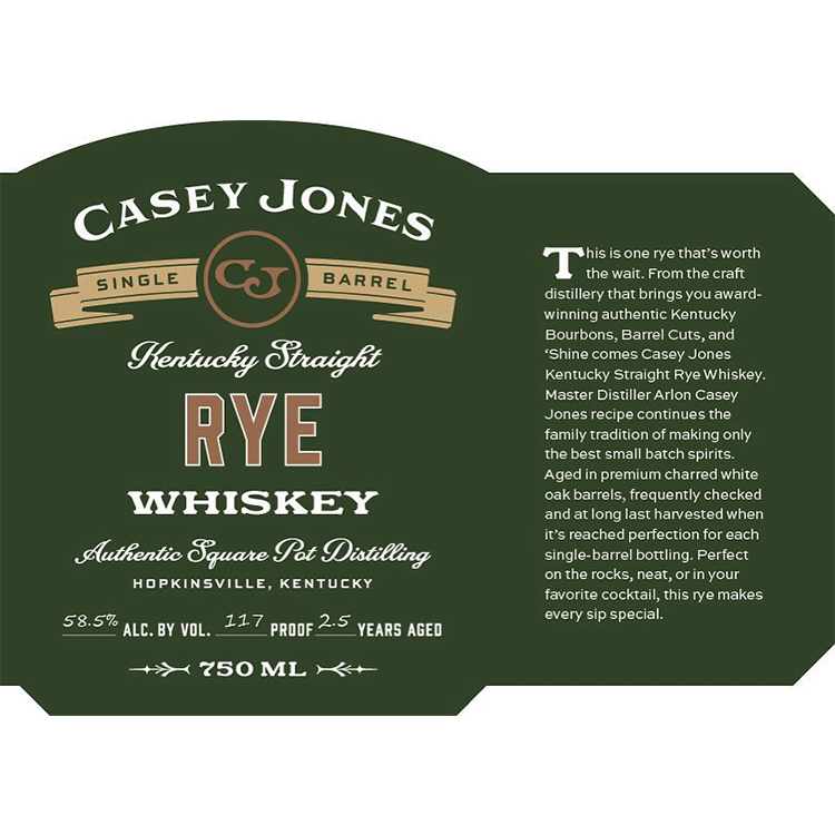 Casey Jones Kentucky Straight Rye - Available at Wooden Cork