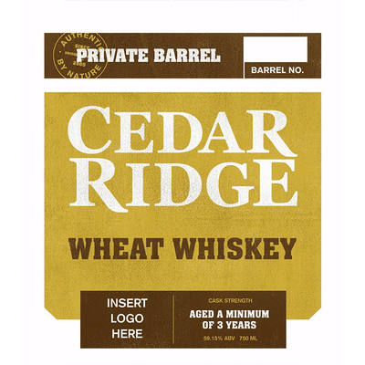 Cedar Ridge Private Barrel Wheat Whiskey - Available at Wooden Cork