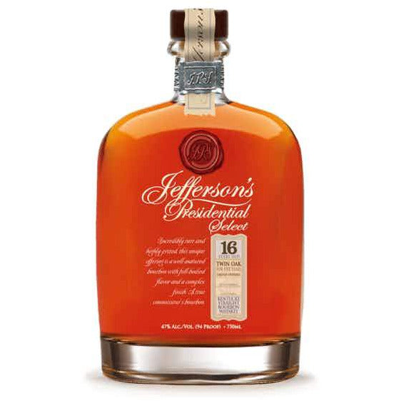 Jefferson's Presidential Select 16 Year Old Twin Oak Straight Bourbon - Available at Wooden Cork