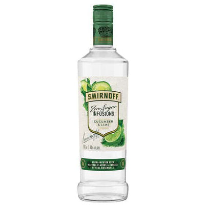 Smirnoff Zero Sugar Infusions Vodka, Cucumber & Lime - 750ml - Available at Wooden Cork