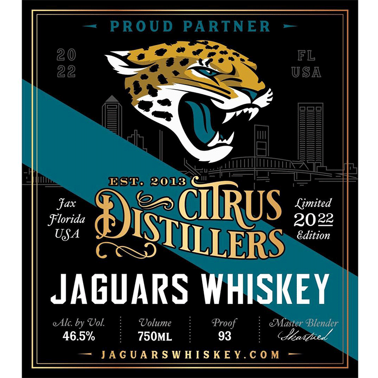 Citrus Distillers Jaguars Whiskey - Available at Wooden Cork