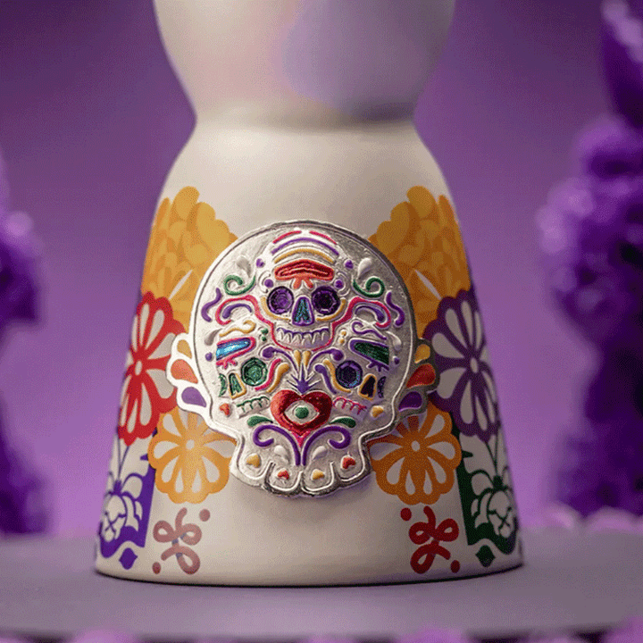 Clase Azul Tequila Día de los Muertos Limited Edition Colores 2022 with Glasses Set