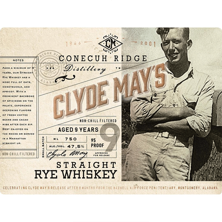 Clyde May's Conecuh Ridge 9 Year Straight Rye - Available at Wooden Cork