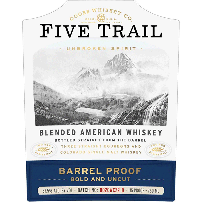 Coors Whiskey Co. Five Trail Blended American Whiskey Barrel Proof - Available at Wooden Cork