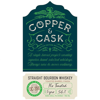 Copper & Cask It’s Toasted 5 Year Straight Bourbon - Available at Wooden Cork