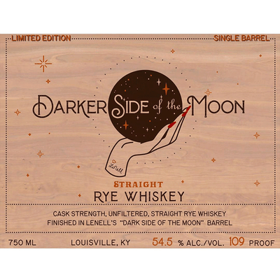 Darker Side of the Moon Straight Rye - Available at Wooden Cork