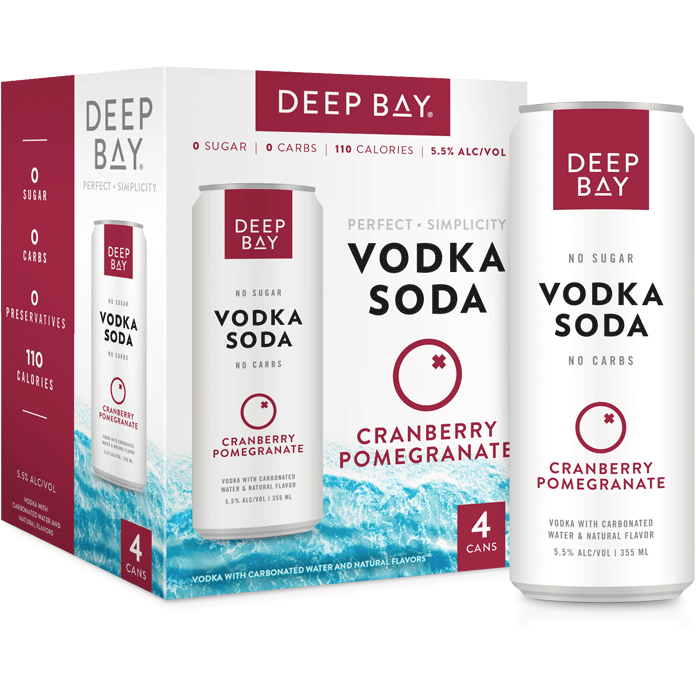 Deep Bay Vodka Soda Cranberry Pomegranate 4pk - Available at Wooden Cork